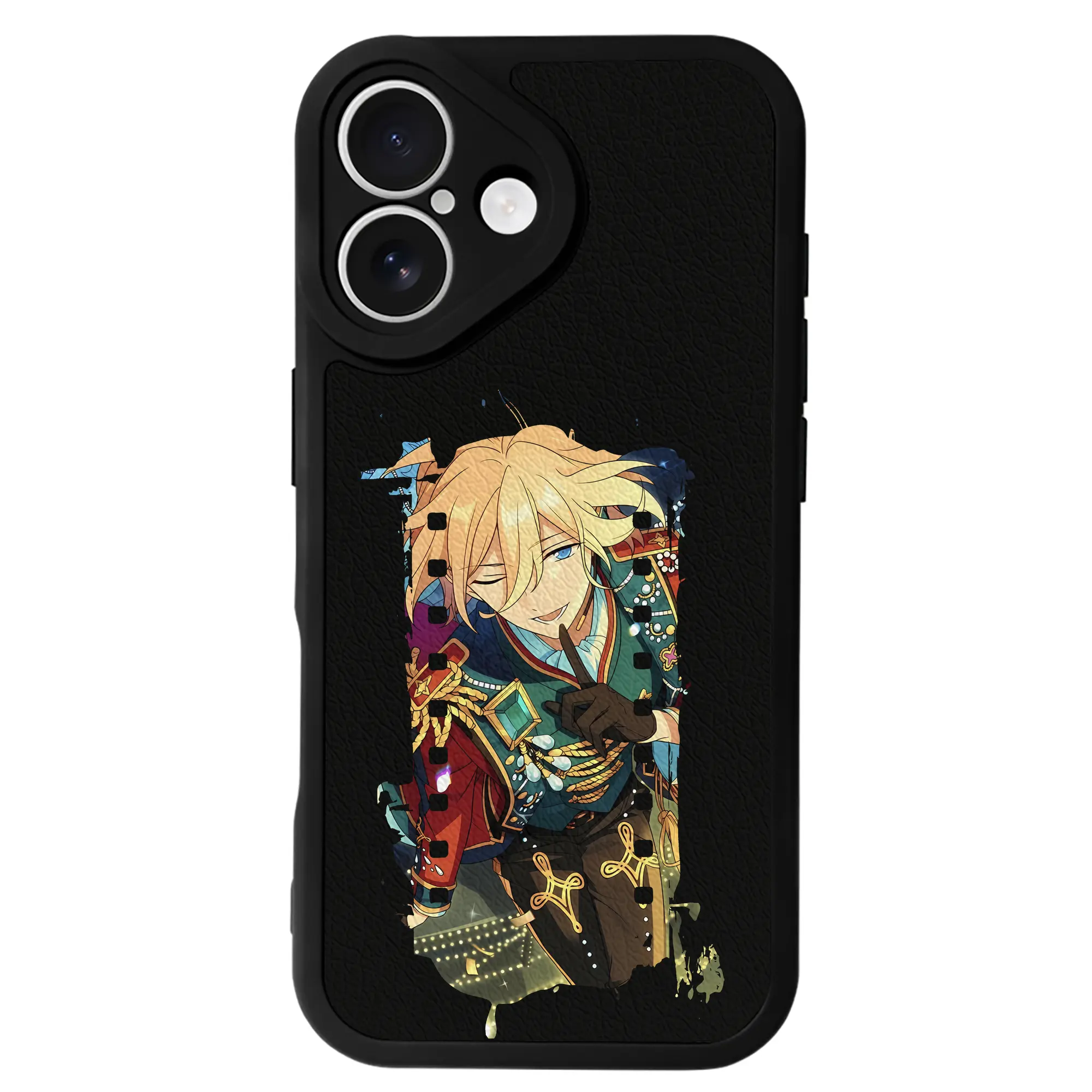 あんさん ぶる グッズ fine 天祥院英智 - IPhone 16シリーズ対応 ・ シリコンスマホケース ・ レザー調 ・ 高精度フィット ・ 耐衝撃 ・ ワイヤレス充電対応 ・ 精密カット